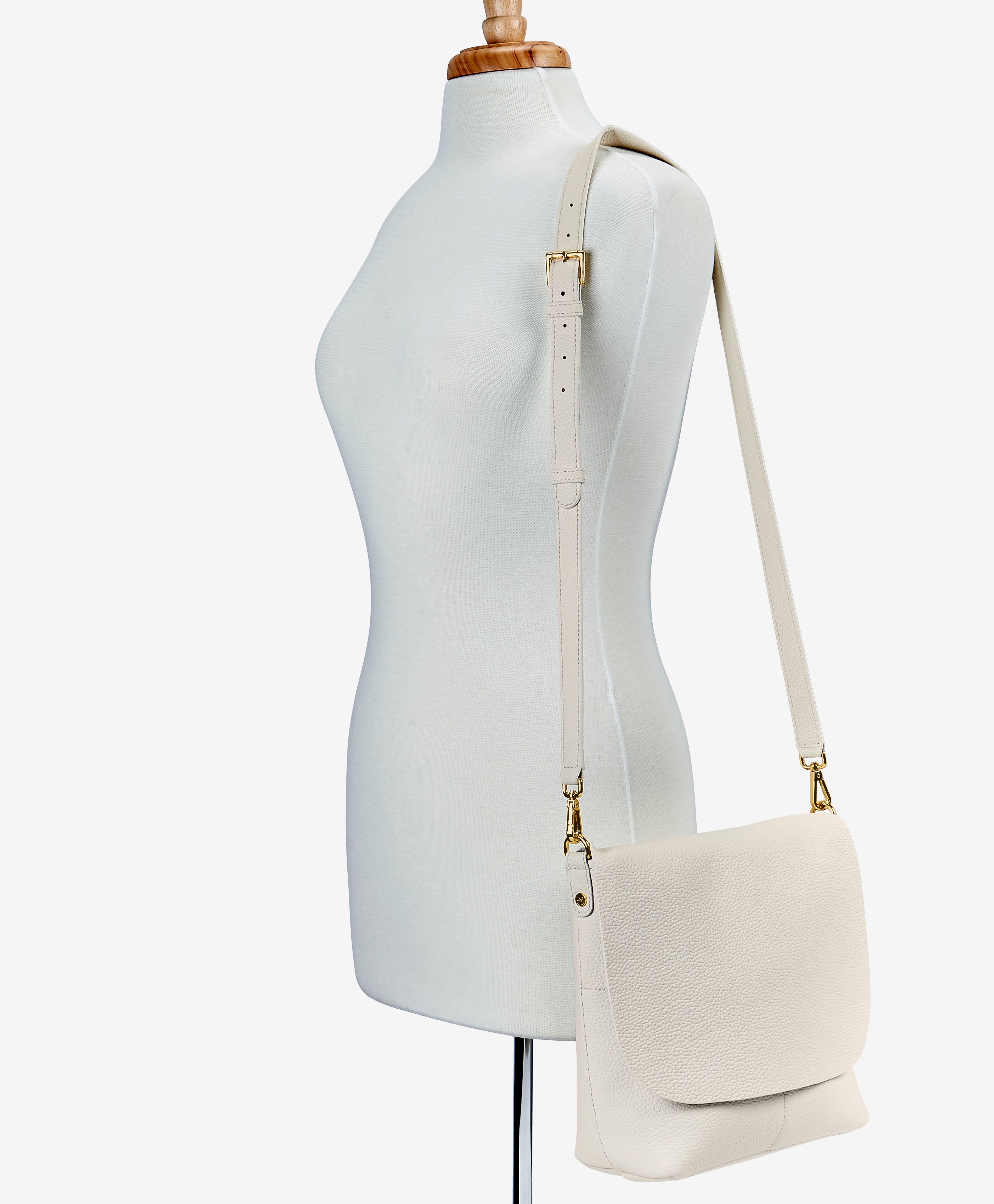 Andie Crossbody | Ivory Pebble Grain Leather