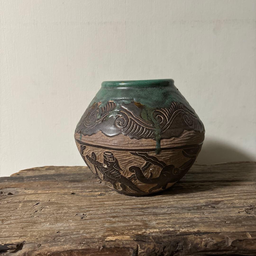 琉球古典焼 壺 古民芸.やちむん.壺屋焼.古道具.骨董品.アンティーク 検