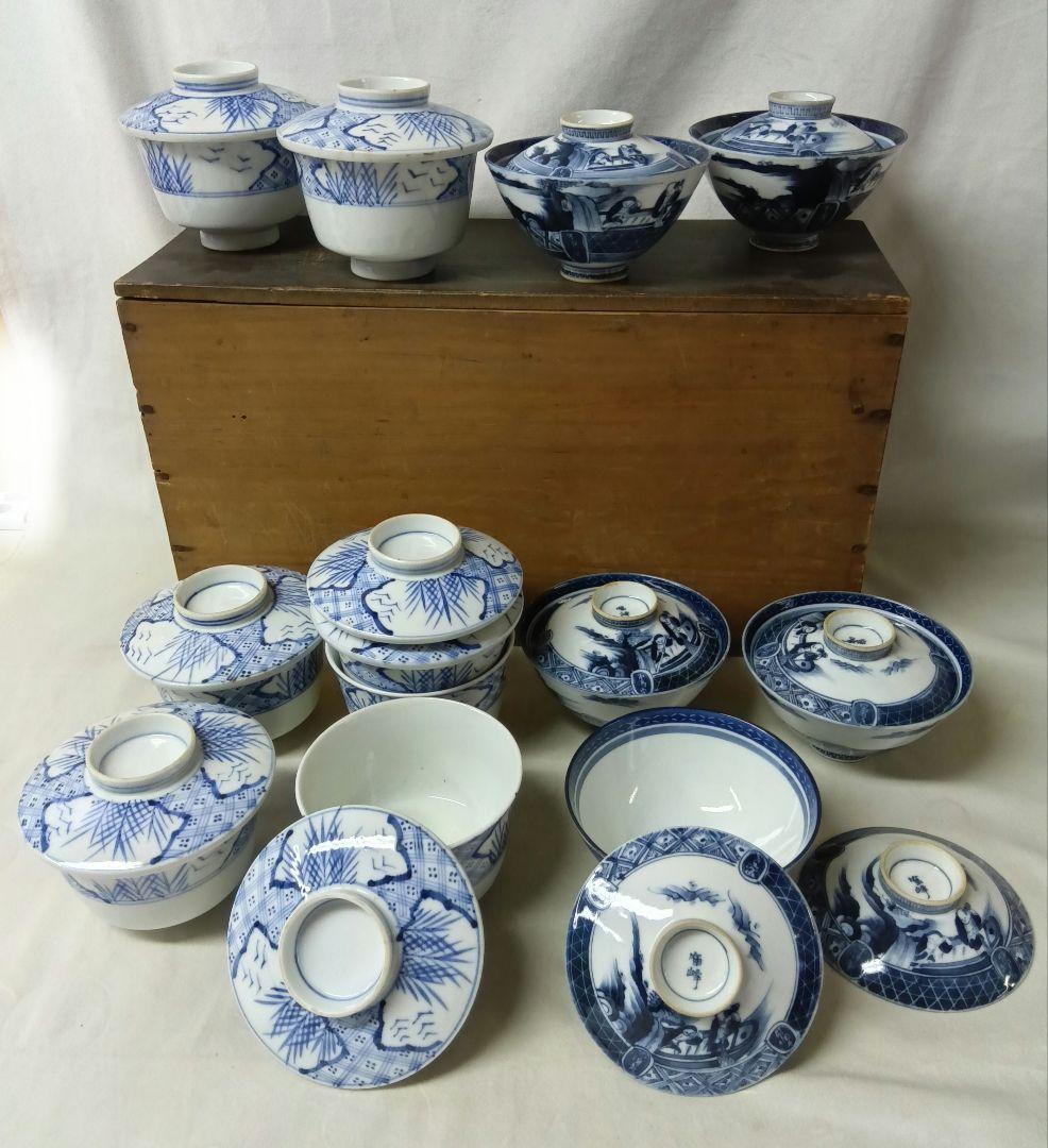 寉峰　蓋付飯椀　5客　茶碗蒸し器　7客 小丼　骨董品　時代物　小鉢　和食器 Amazon.co.jp: 有田焼 喜峰窯 茶碗蒸し 蓋付き御椀 5客セット : ホーム